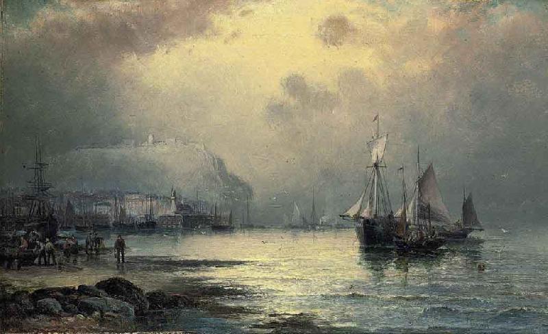 William J.Glackens Fishing vessels off Scarborough at dusk oil painting picture
